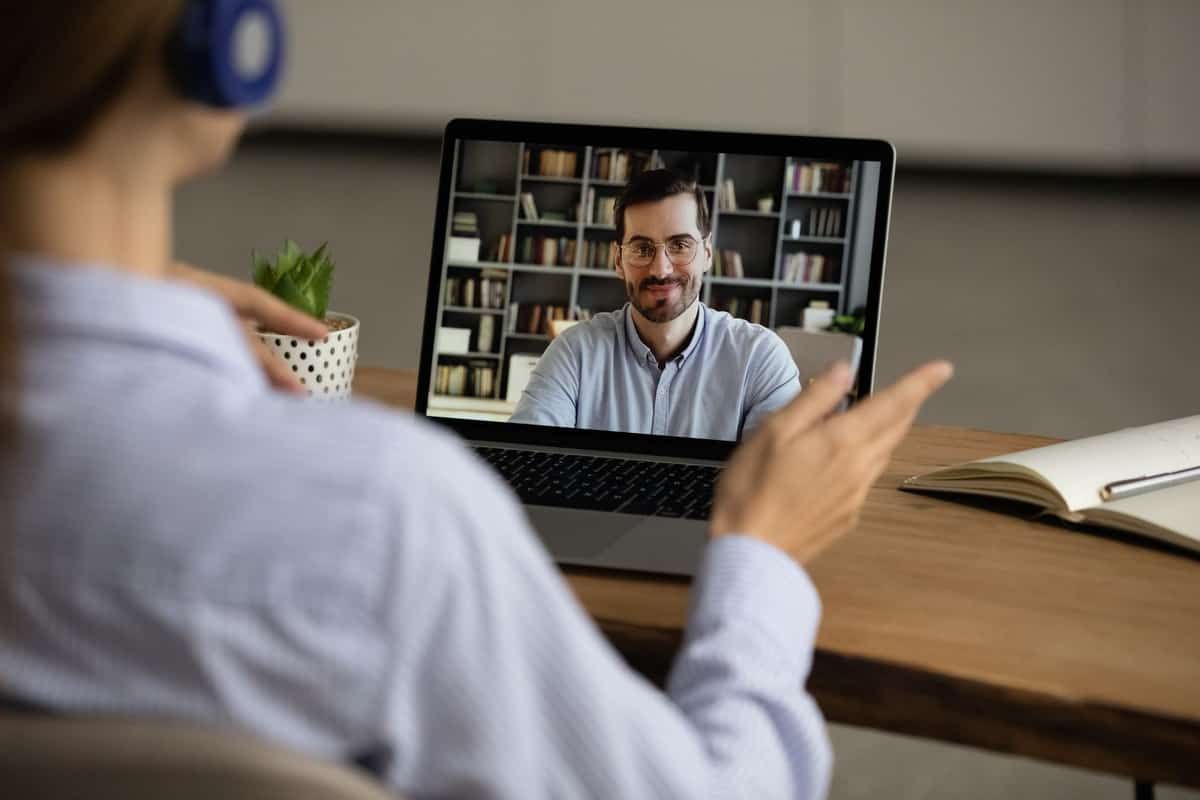 A leader joining a session by video