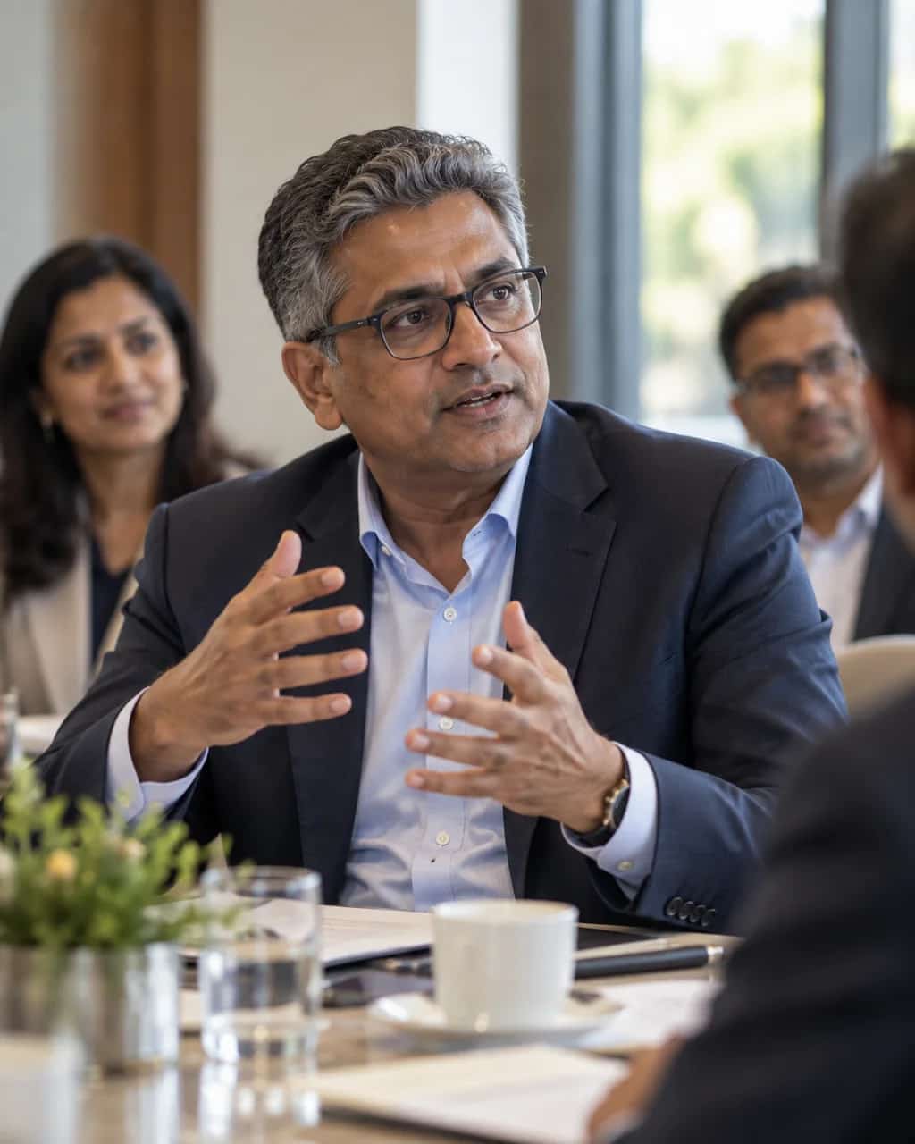Representative scene of leaders in conversation