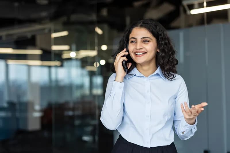 A leader on a phone call